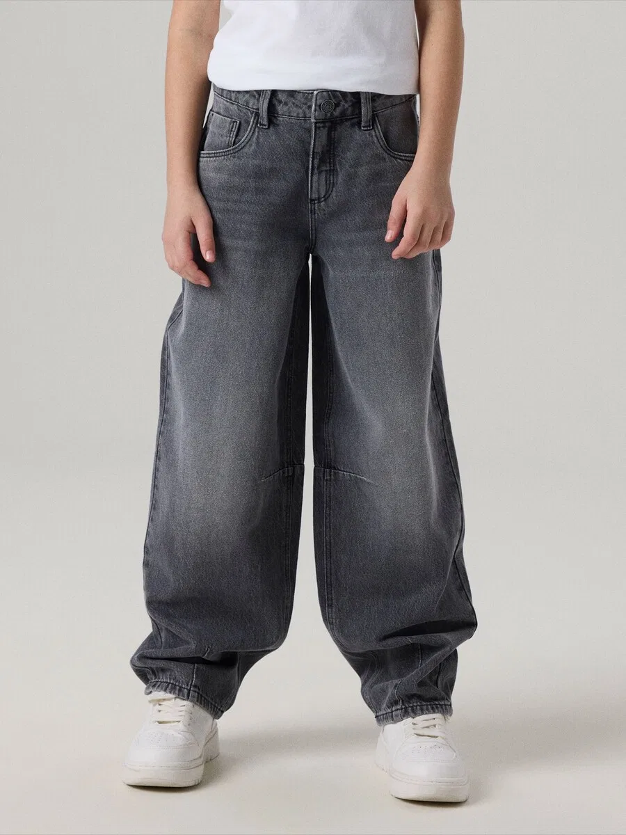 Джинсы NAME IT Barrel Jeans 'NKFBella' темно-серого цвета — фото 2