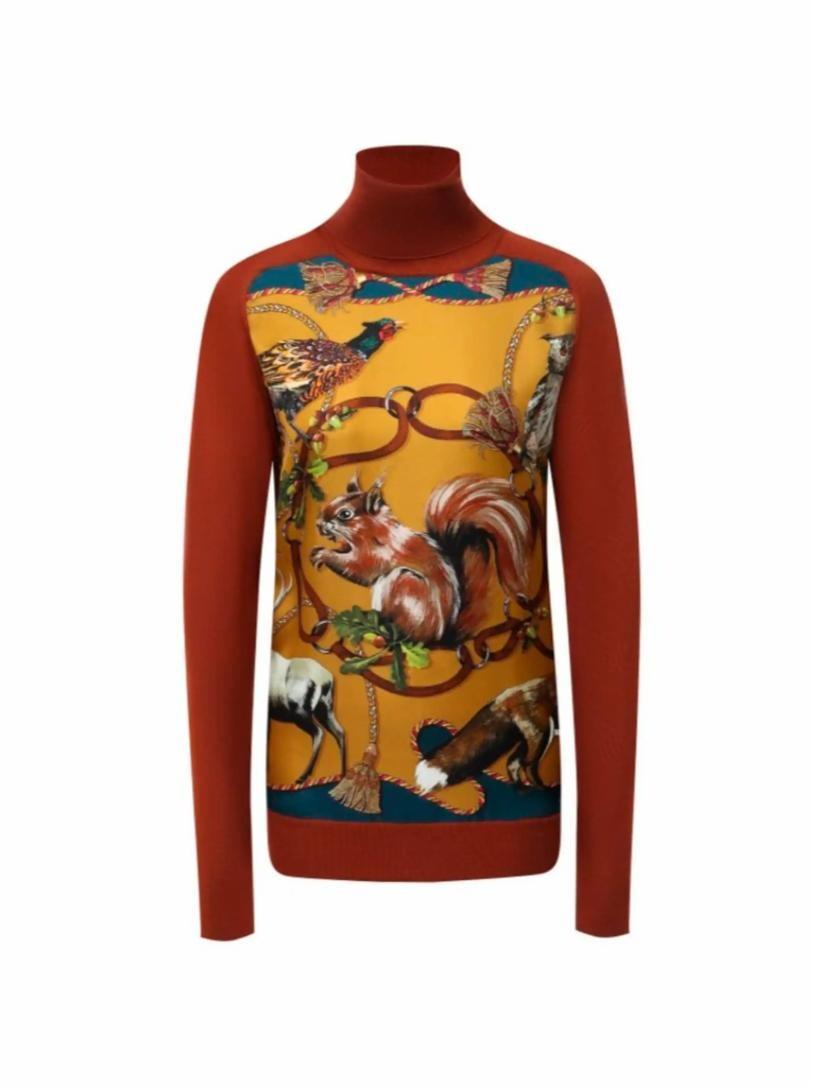 

Водолазка из смеси шелка и кашемира Dolce&Gabbana, Коричневый, Водолазка из смеси шелка и кашемира Dolce&Gabbana