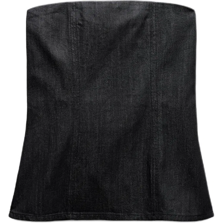 Женский топ без бретелек ZW Series ZARA, Blue