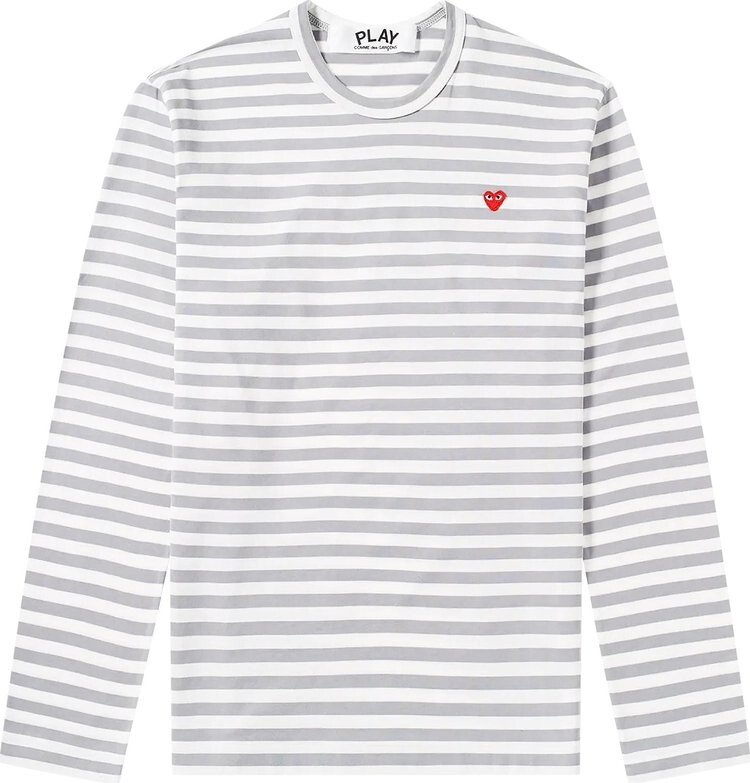 

Футболка Comme des Garçons PLAY Striped Long-Sleeve T-Shirt 'Grey', серый
