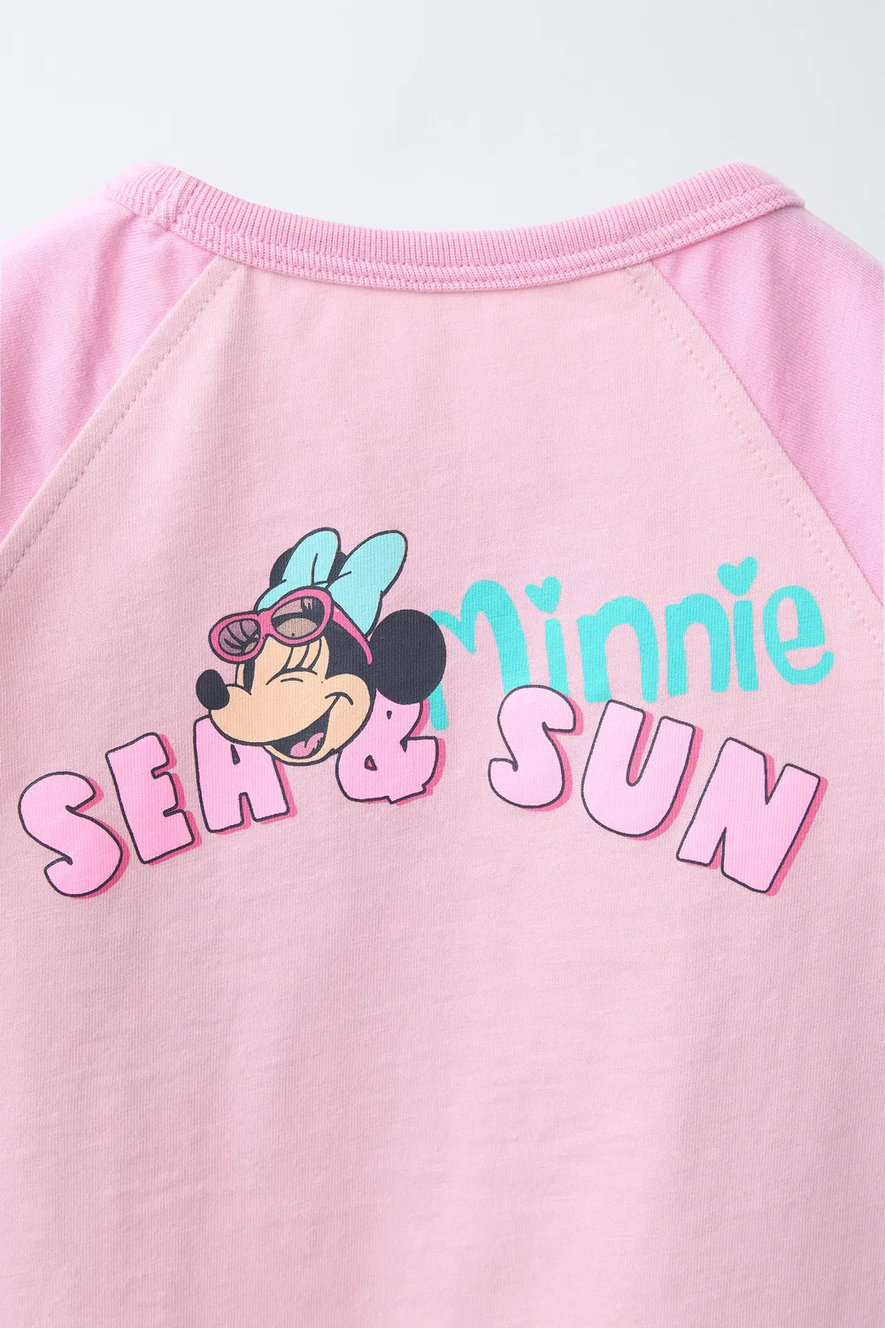 Футболка с рукавами реглан Минни Маус Disney ZARA, Pink — фото 4