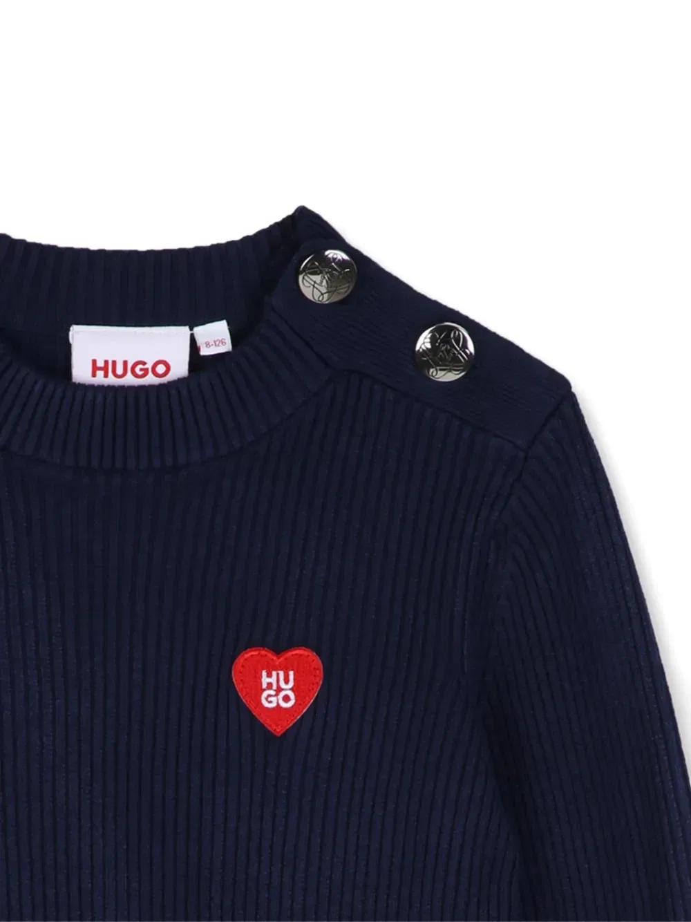 Свитер в рубчик Hugo Kids, синий — фото 3