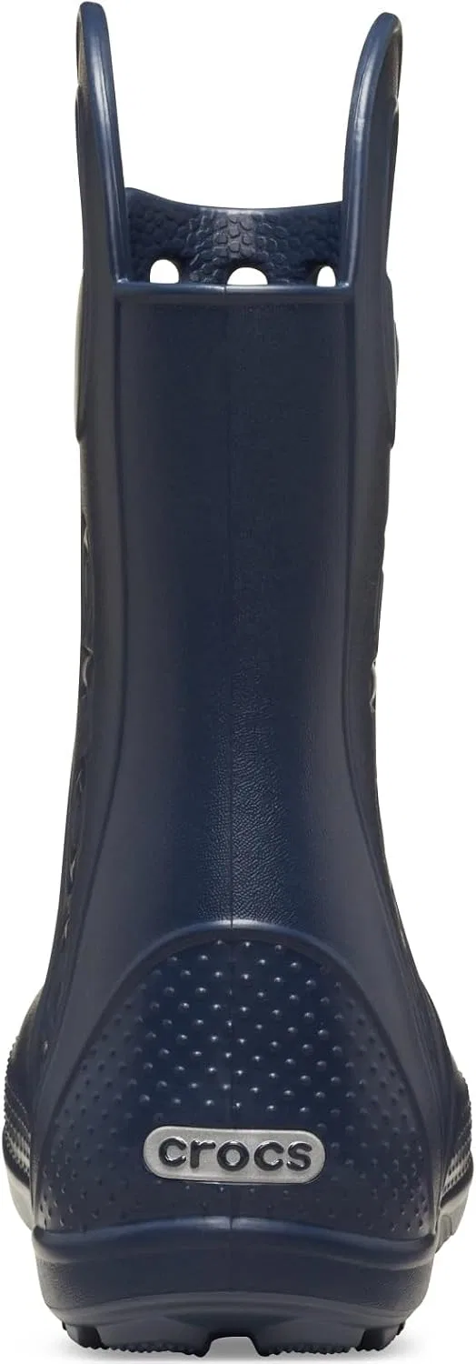 Детские дождевые сапоги для мальчиков с принтом Handle It Rain Boots Crocs, Navy Blue — фото 4