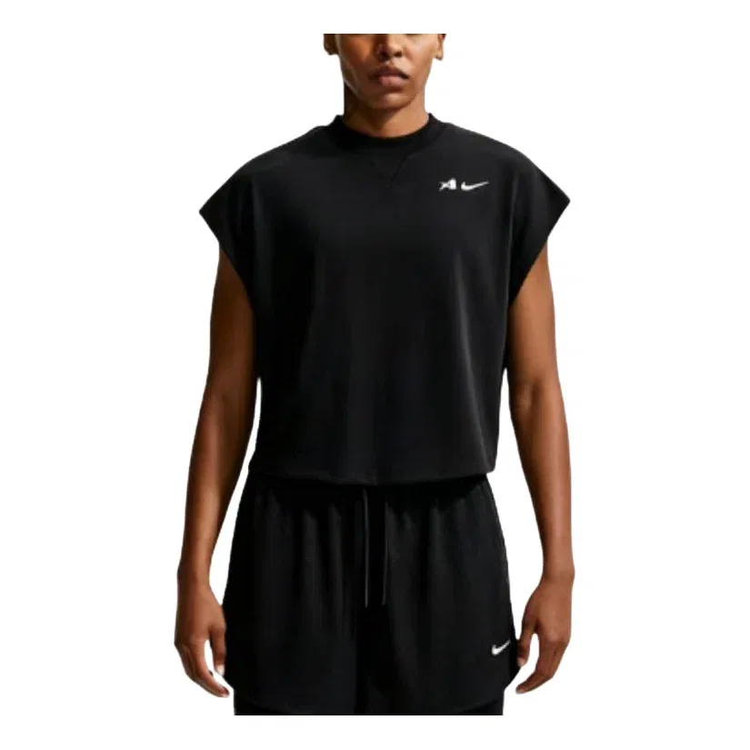 Женский топ без рукавов Nike A'ja Wilson Black White, черный