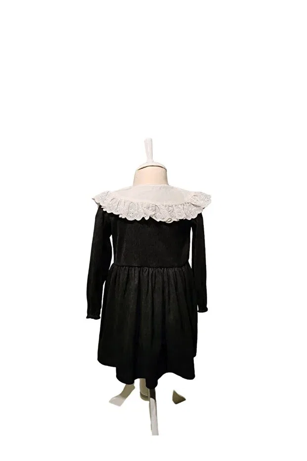 Детское платье для девочек с длинным рукавом Mininaf, Black — фото 3