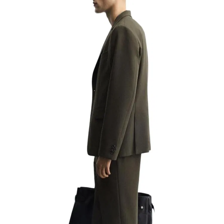 Мужской деловой костюм с лацканами Khaki ZARA, Хаки — фото 4