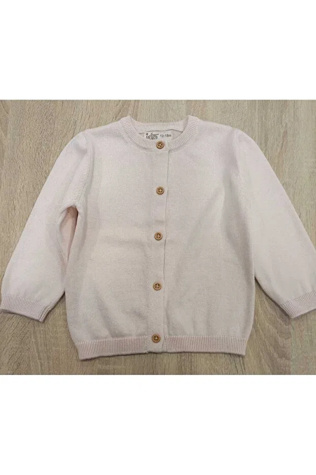 Детский кардиган для девочек хлопковый Luna tri̇ko baby cardigan Ida Triko, Powder Pink — фото 3