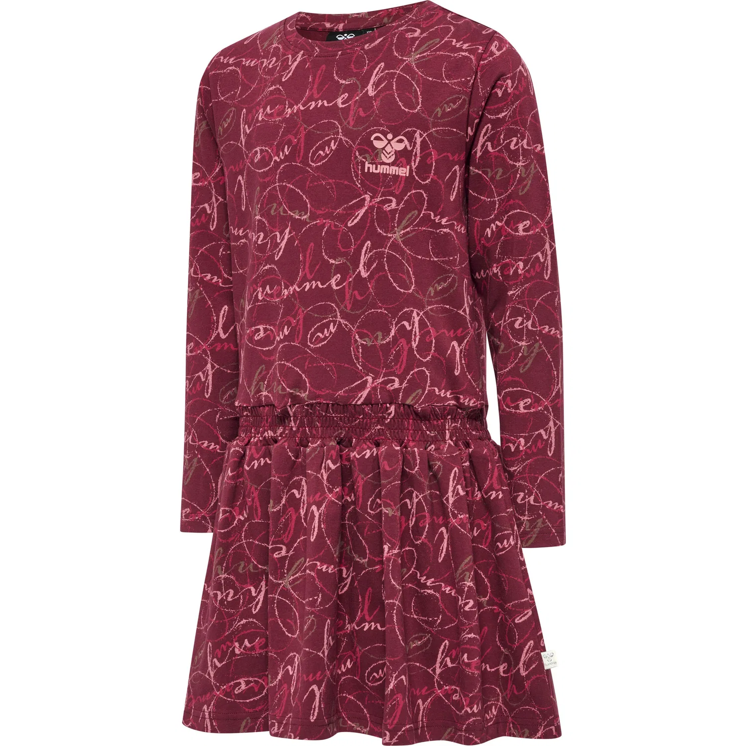 Детское платье с длинным рукавом Merry Hummel, Rot / Kaugummirosa