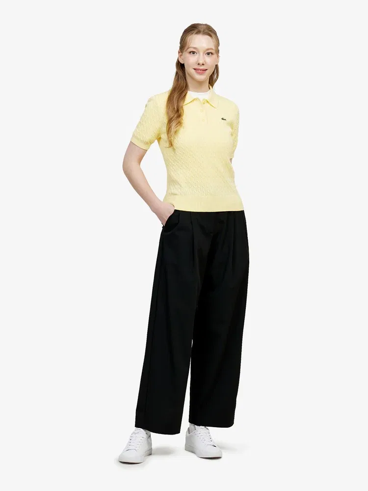 Свитер LACOSTE с кабельным узором, Lemon — фото 4