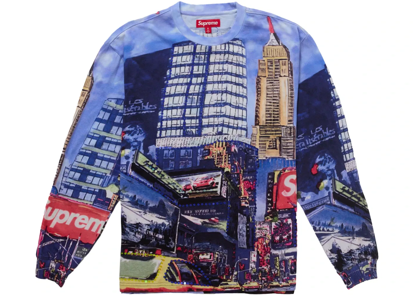 Мужская футболка с принтом Supreme Skyline Sequin L/S Top Day, Day