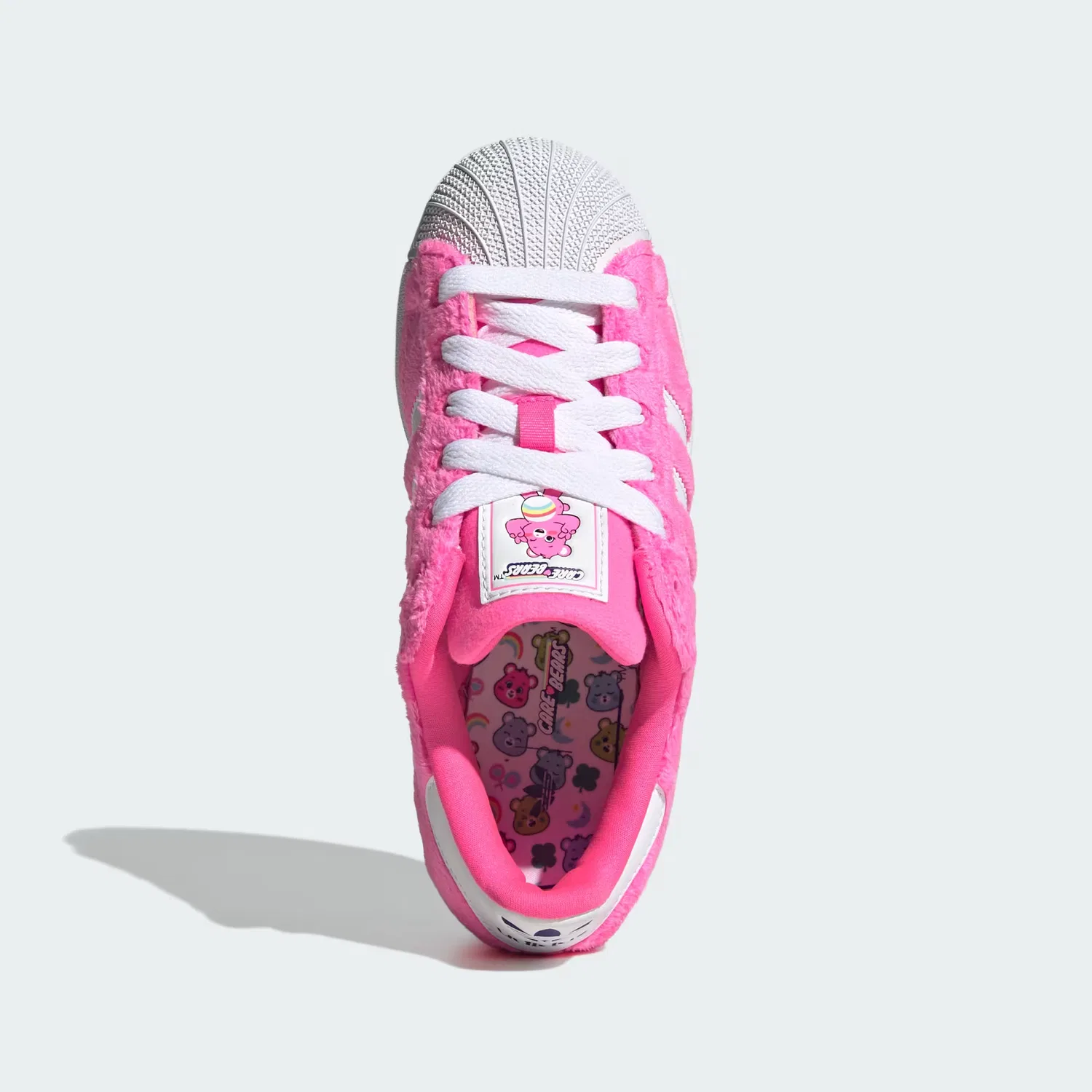Детские кроссовки с шнуровкой Care Bears Superstar II Adidas Originals, розовый/белый/фиолетовый — фото 2