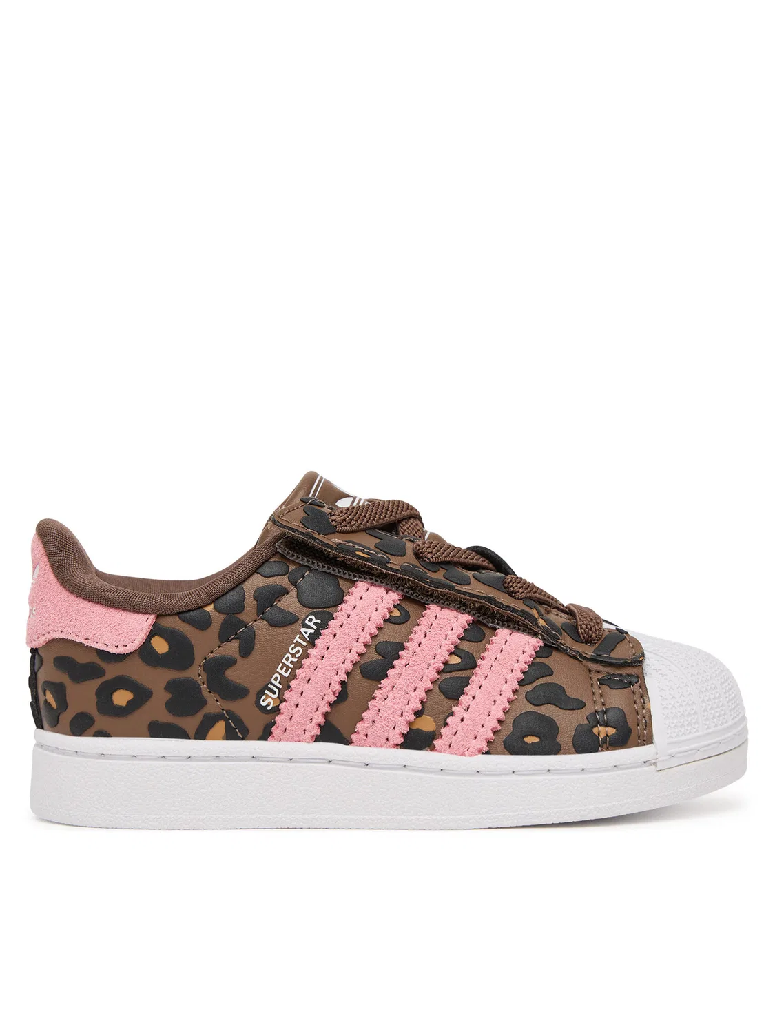 Кроссовки для девочки Superstar Comfort Closure Elastic Lace Adidas, коричневый