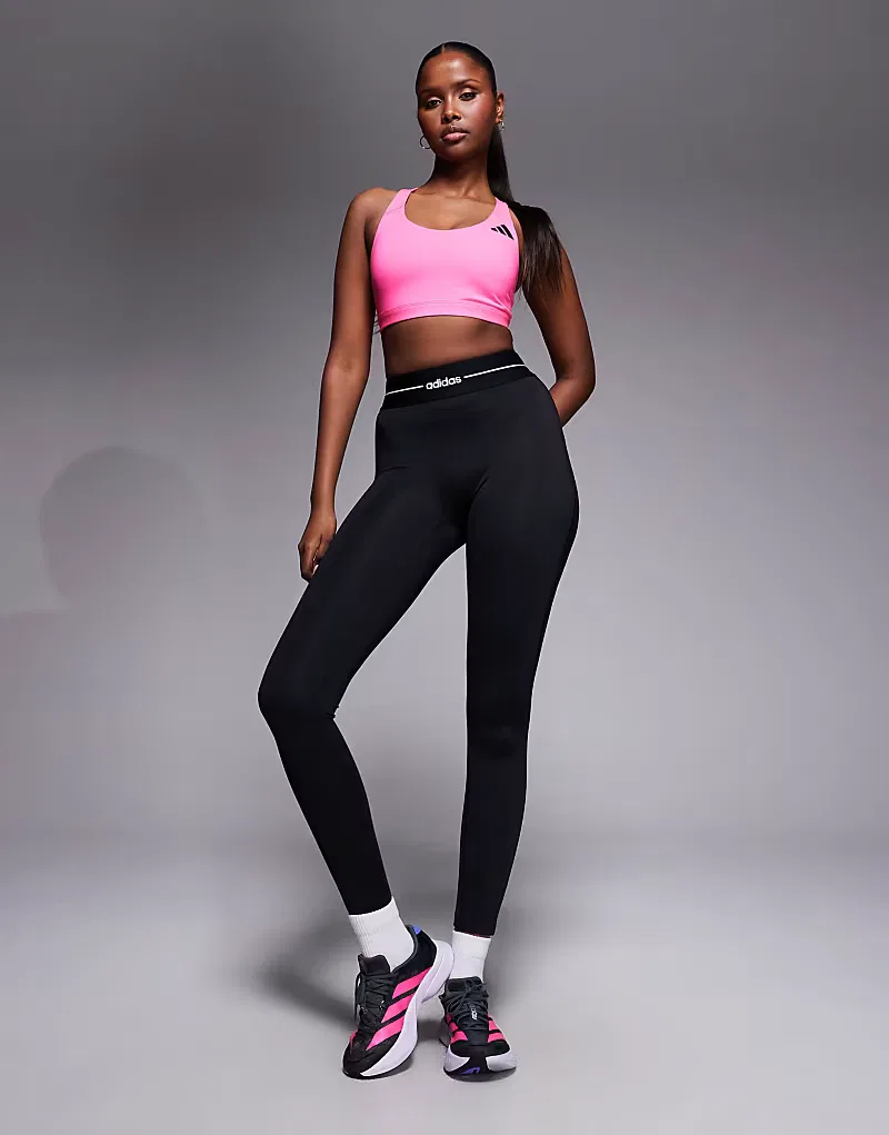 Леггинсы Adidas Training Hyperglam с прямым кроем, черный