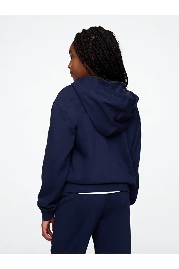 Детские свитшот для девочек с принтом Gap, Navy Blue-002 — фото 4