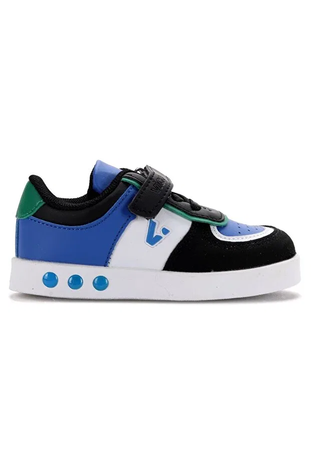 Детские спортивные кроссовки с подсветкой Vicco, Black - Saks Blue — фото 4