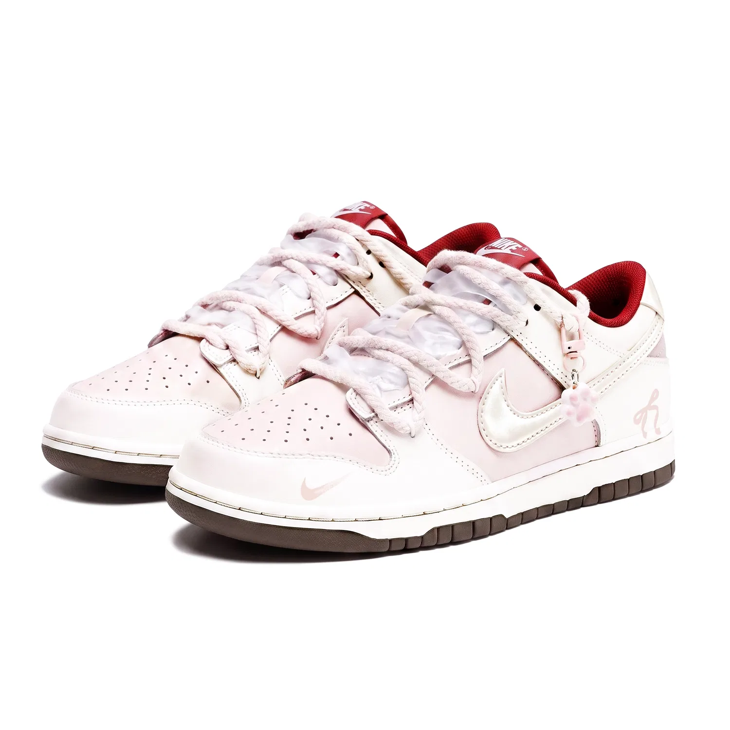 Детские кроссовки для скейтбординга с принтом Dunk White Pink Nike, White Pink — фото 4