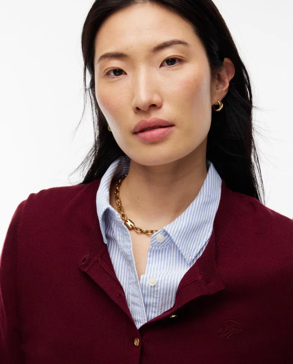 Кардиган из шерсти, Cárdigan Silueta, Tommy Hilfiger, бордовый — фото 2