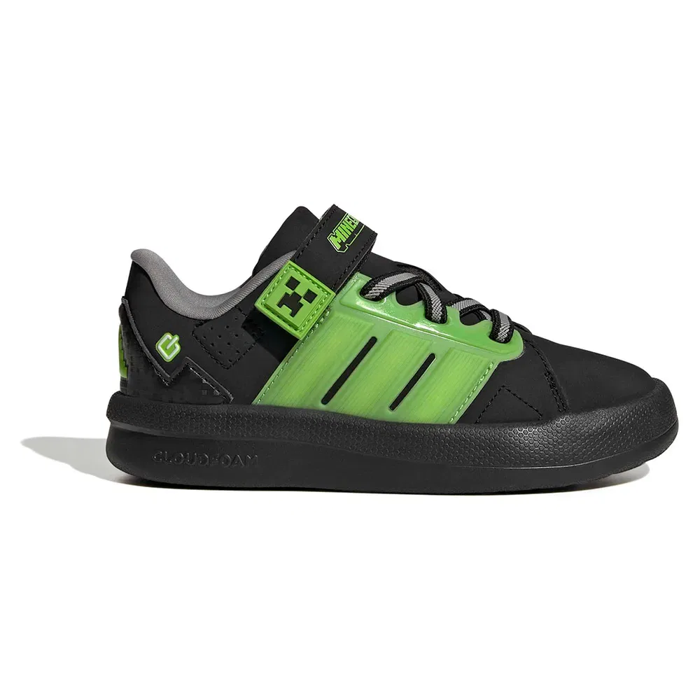 Детские кроссовки для девочек с LED-подсветкой Adidas Minecraft Lightorama Court, Black