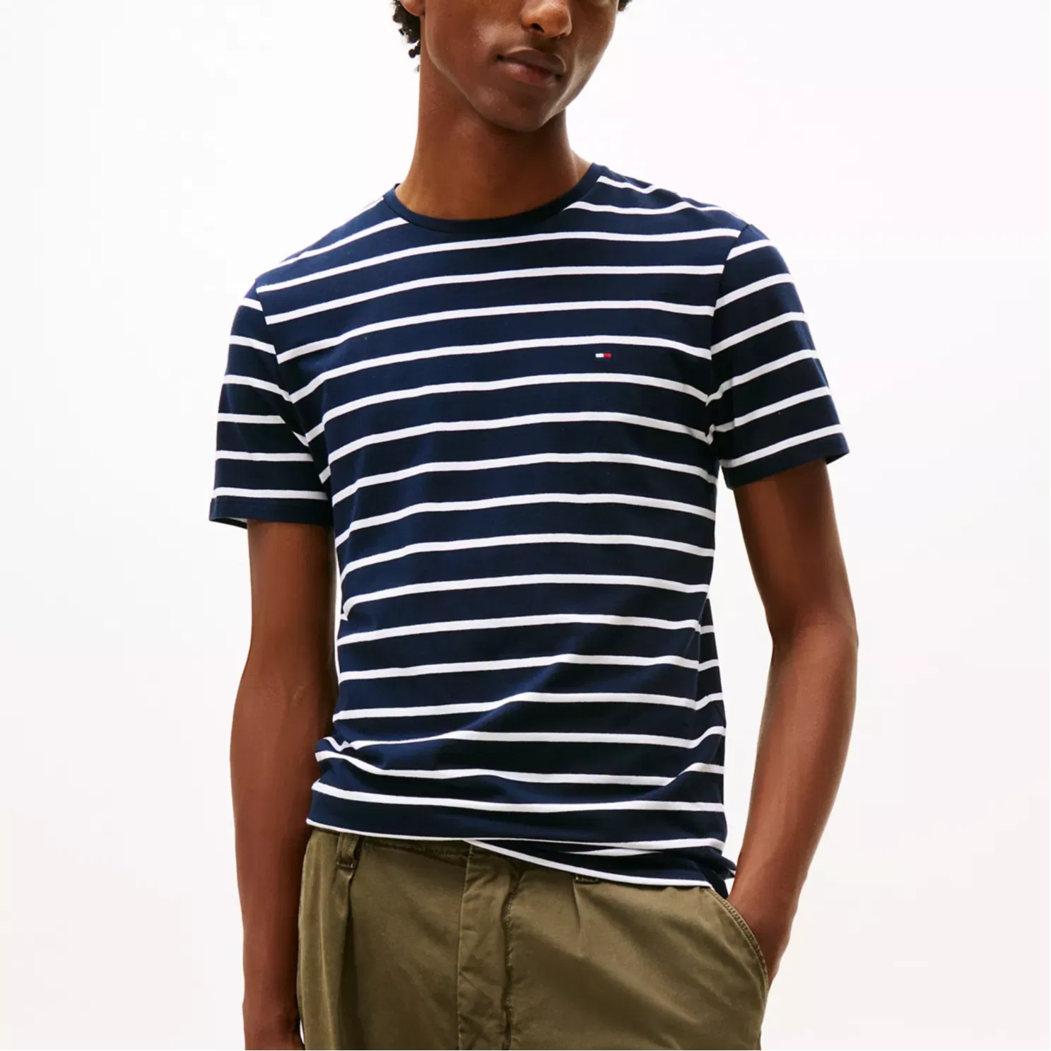 Мужская футболка с полоской Marine Blue Stripe Tommy Hilfiger, Marine Blue Stripe — фото 4