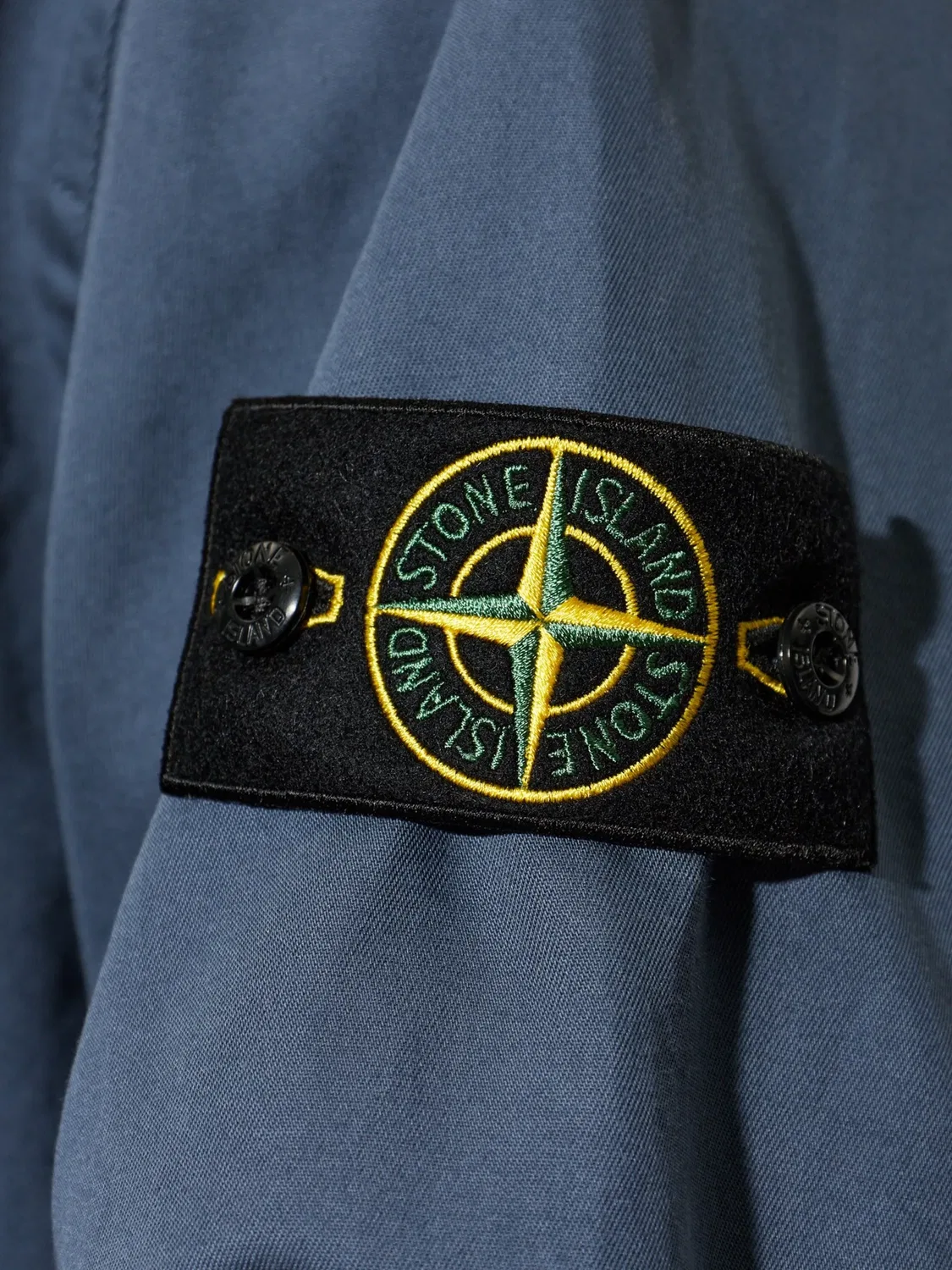 Stone Island Рубашка-куртка в ломаном твилле, Синий — фото 2