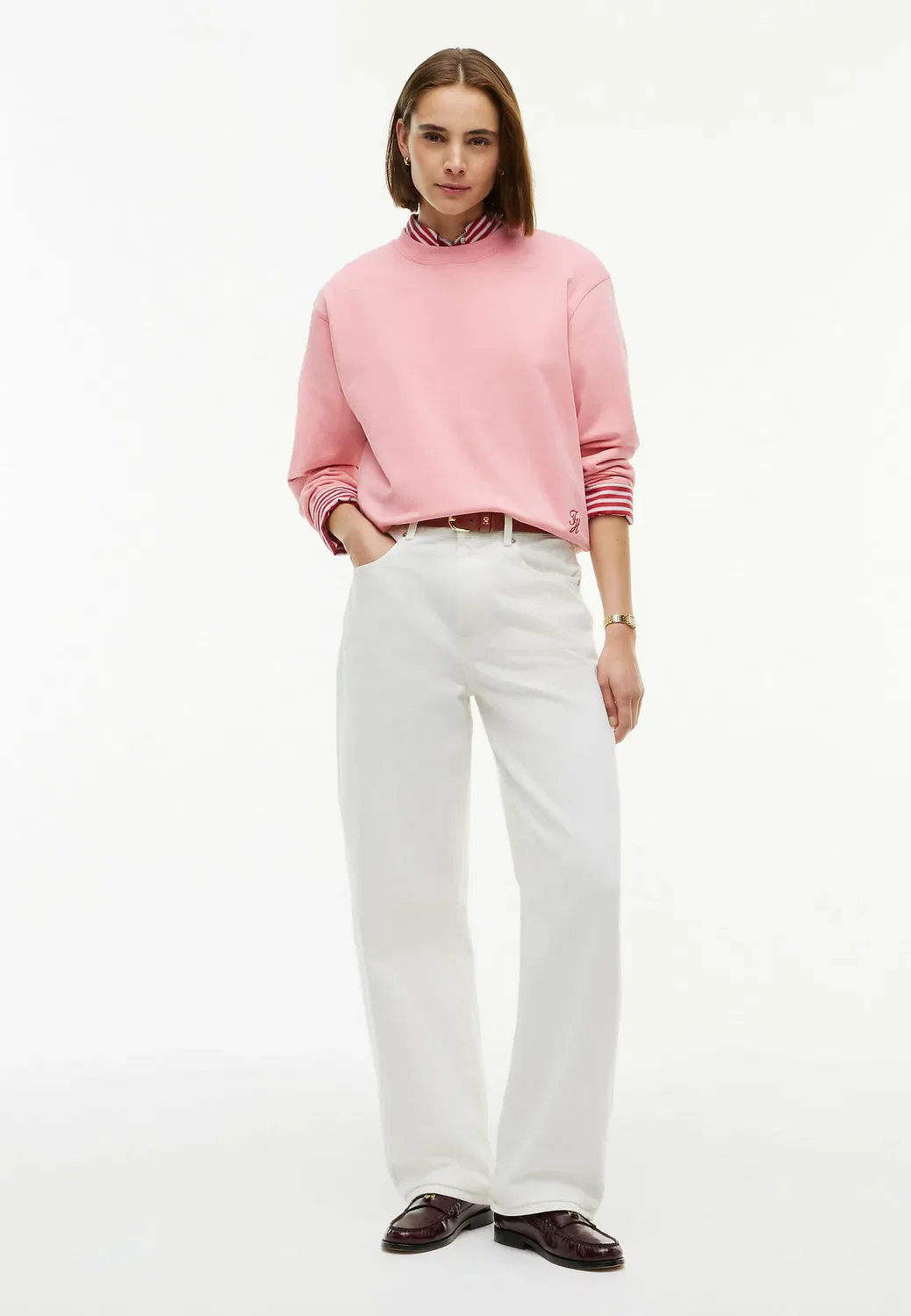 Толстовка с круглым вырезом и логотипом в тон ткани - толстовка Tommy Hilfiger, Carnation Pink — фото 2