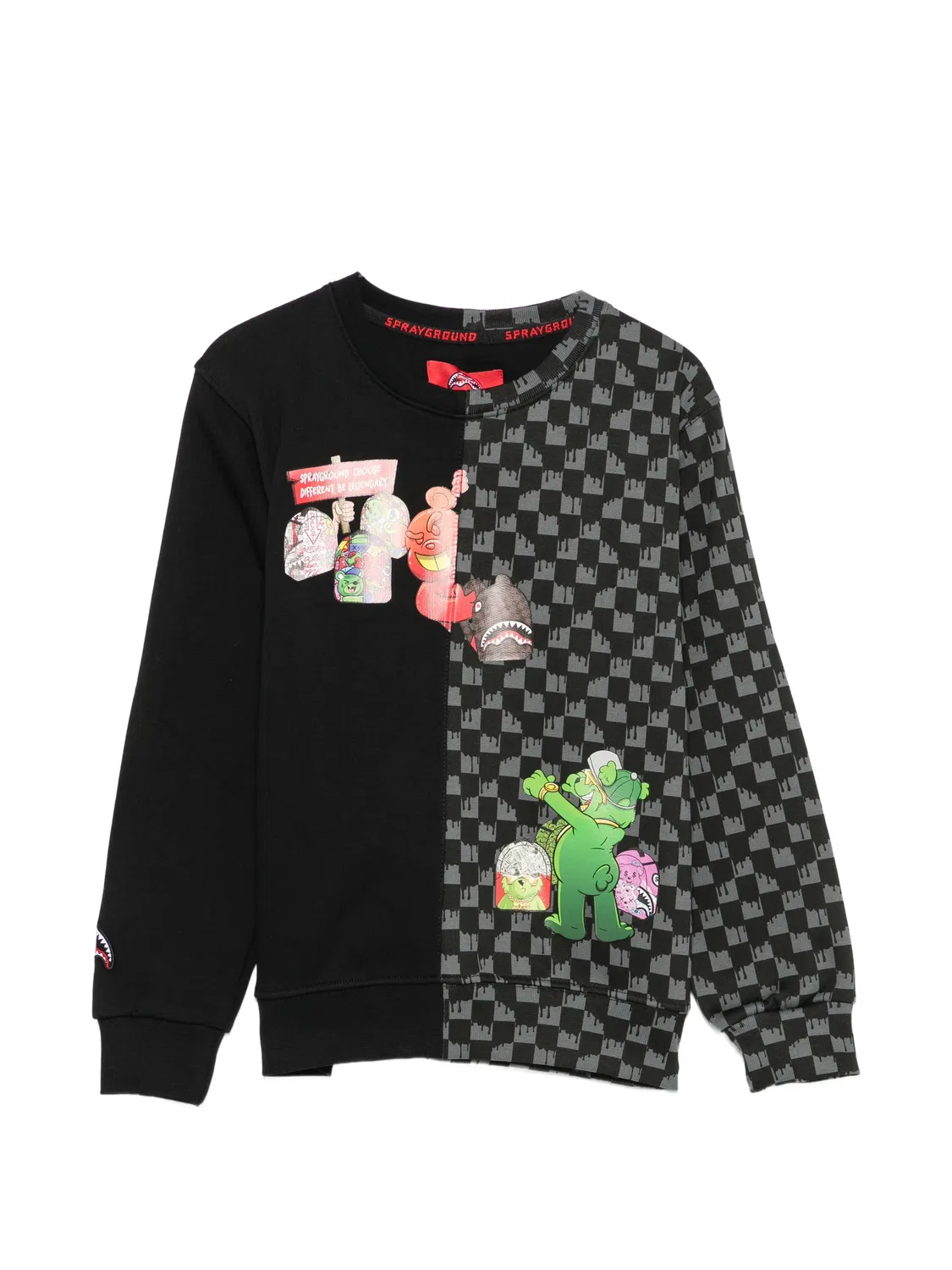 Свитшот с клетчатым принтом Sprayground, черный