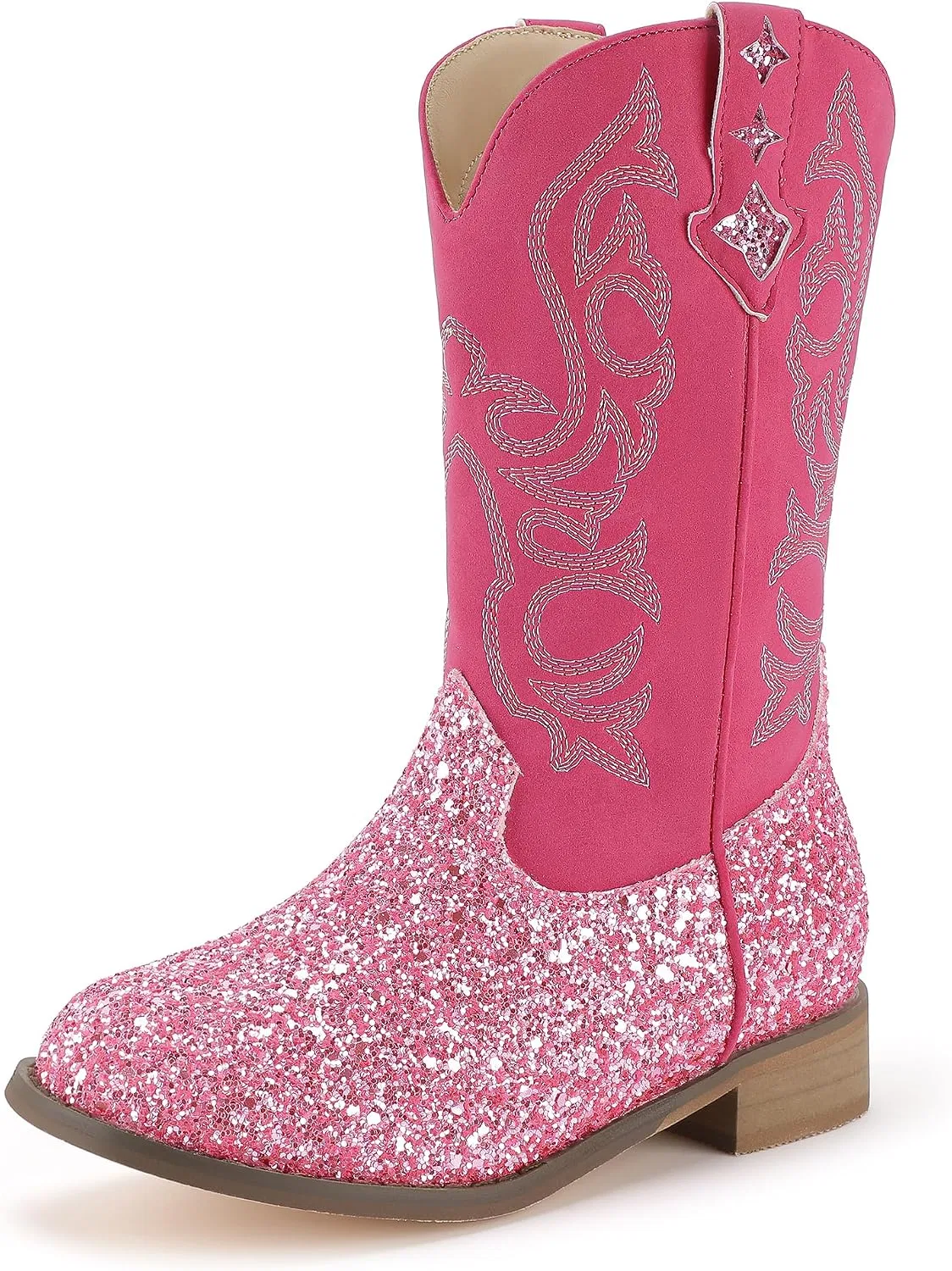 Детские сапоги для девочек с круглым носком PANDANINJIA, Pinksequin