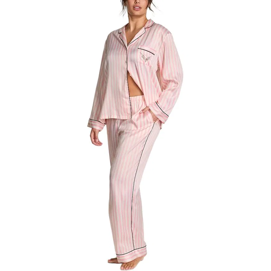 Женский комплект пижам в полоску Victoria's Secret, Pink And White Stripes