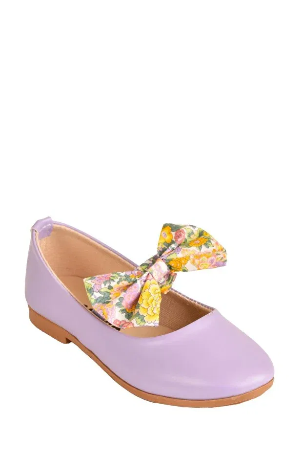 Детские балетки для девочек с лентой Minibonito, Lilac