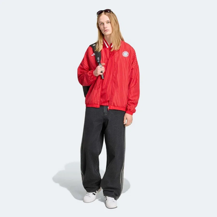 Куртка спортивная с длинным рукавом FC Bayern München Stadyum adidas, Красный — фото 3