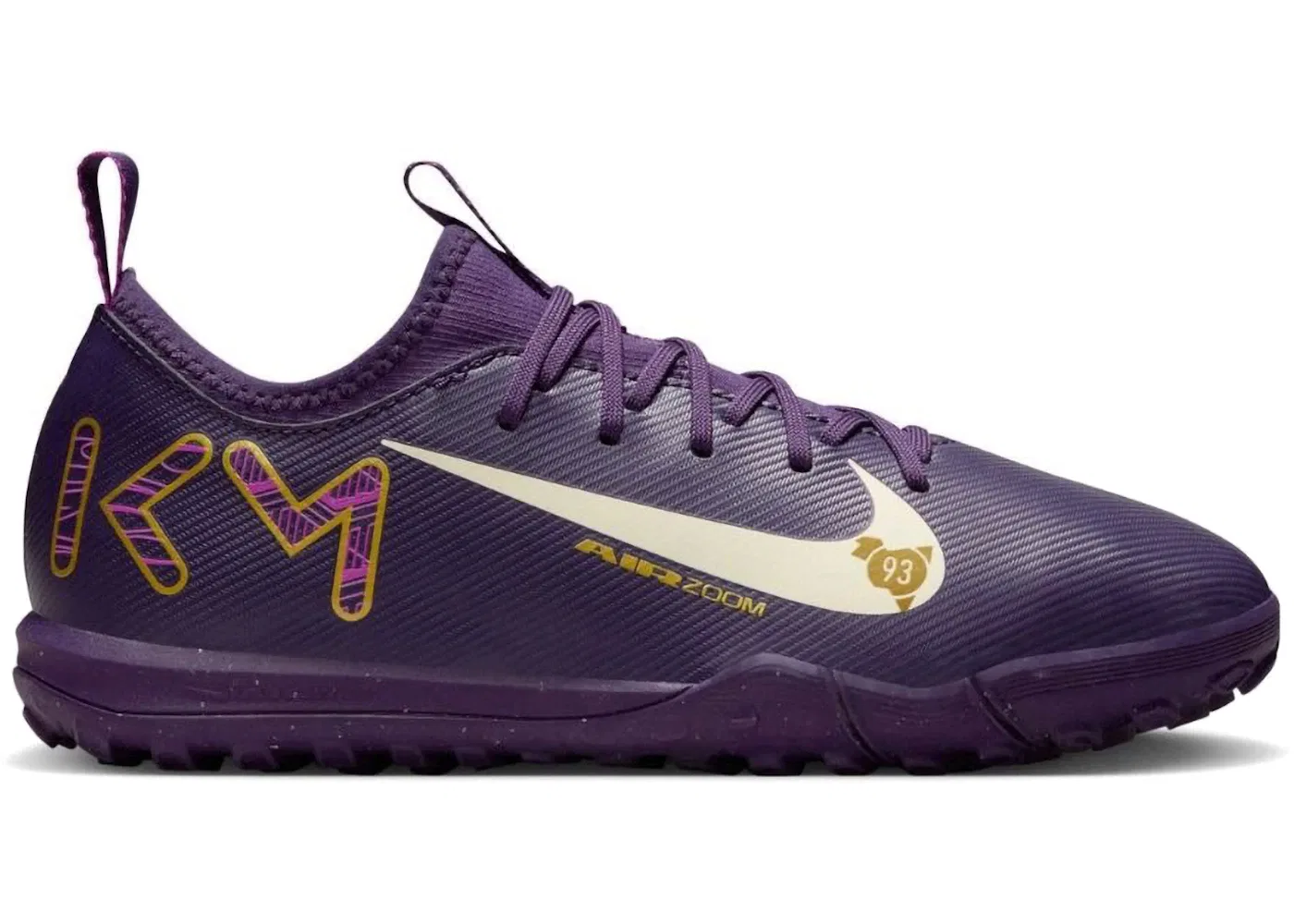 Детские кроссовки с принтом Nike Zoom Mercurial Vapor 16 Academy TF Kylian Mbappé, Grand Purple/Pale Ivory