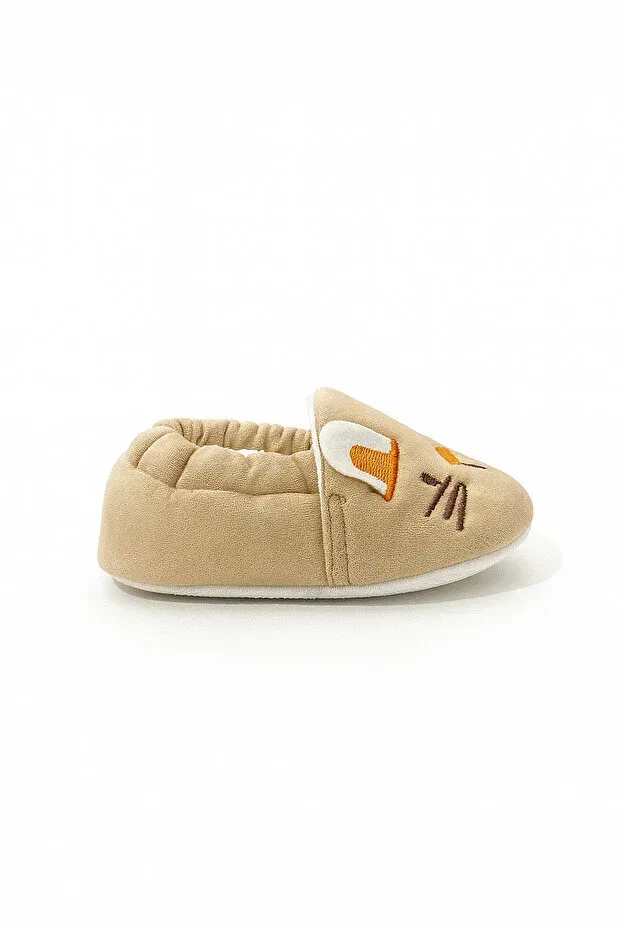 Детские пинетки с принтом Rabbit embroidered anti-slip sole 100% cotton baby booties Minissa Baby Kids, Beige — фото 4