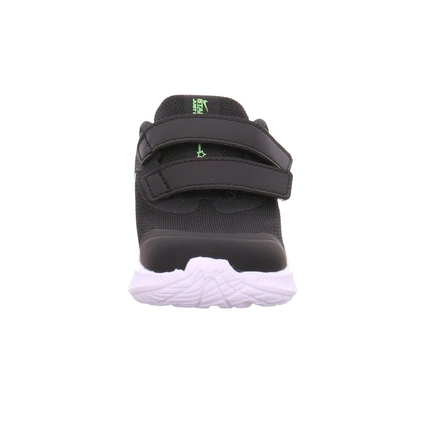 Детские кроссовки для мальчиков с застежкой-шнурками Star Runner 3 NIKE, Black Chrome Dark Smoke Grey Green Strike — фото 4