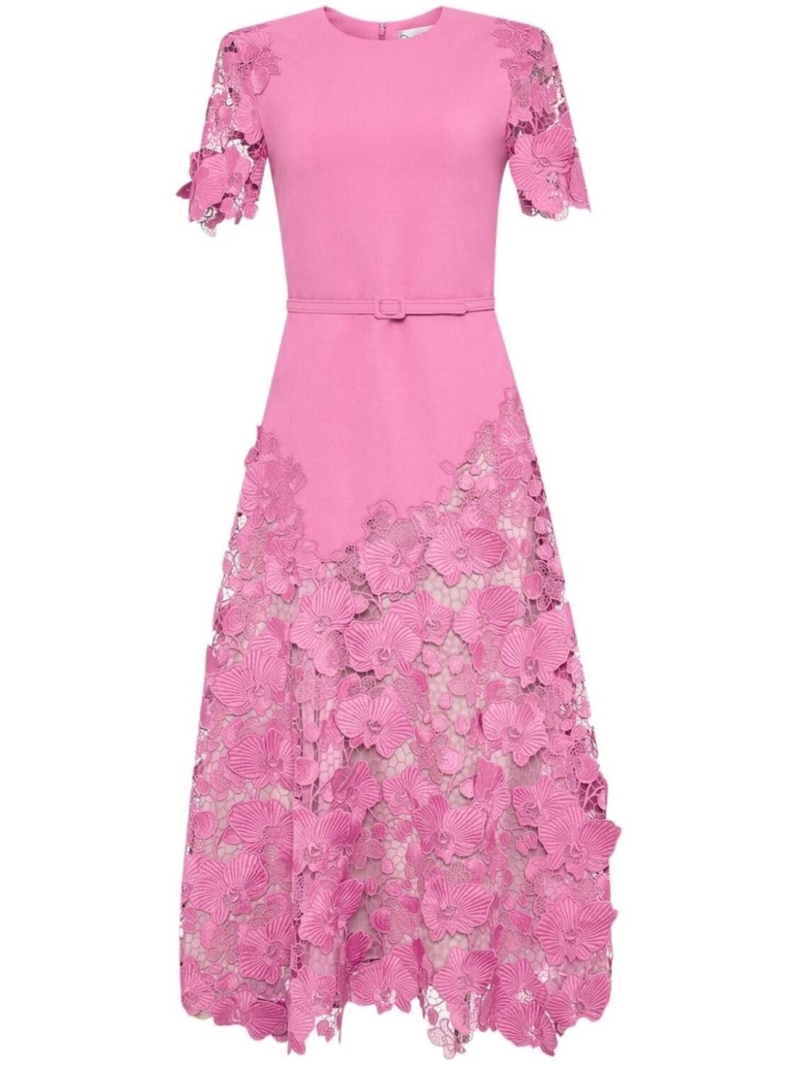 

Платье Orchid с кружевом Oscar de la Renta, розовый