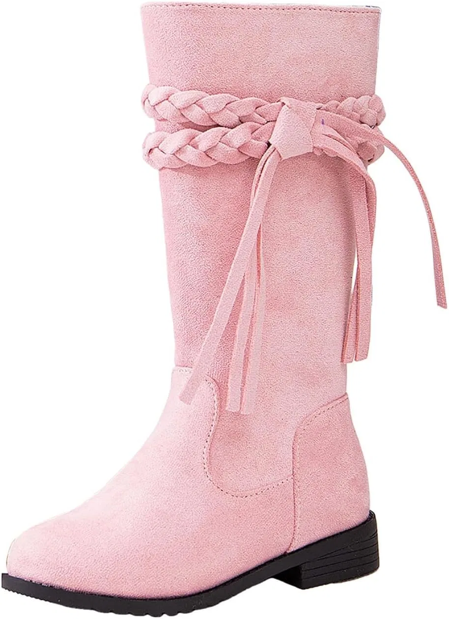 Детские сапоги для девочек с боковой молнией IWIHMIV, Pink