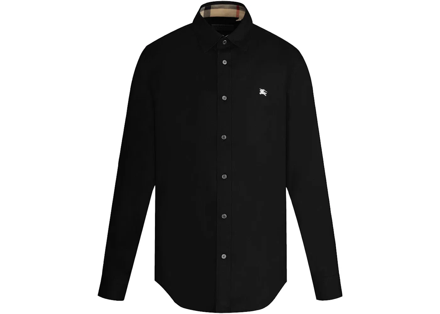 Мужская рубашка из хлопкового поплина с растяжением Burberry, Black