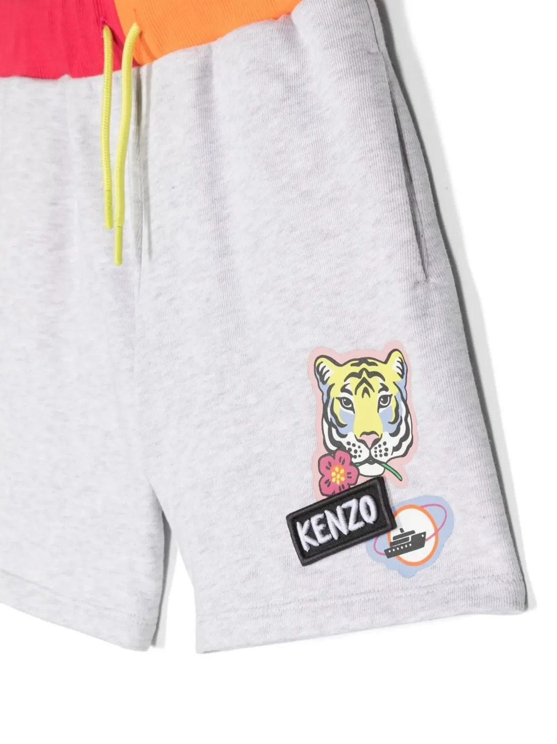 Хлопковые шорты с тигровым принтом Kenzo, светло-серый — фото 2