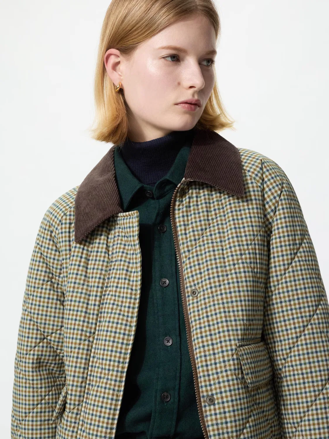 Куртка Paddard Utility Short Jacket Uniqlo, утилитарный крой, коричневый — фото 3