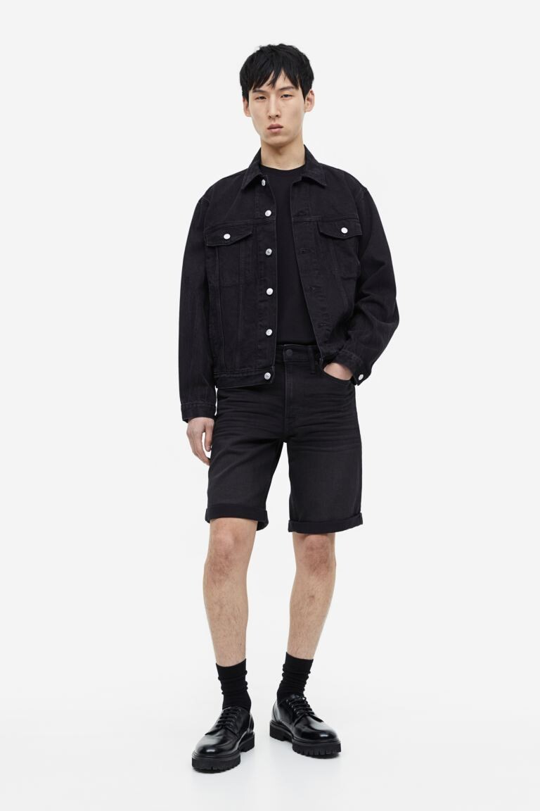 

Гибридные обычные джинсовые шорты H&M, черный
