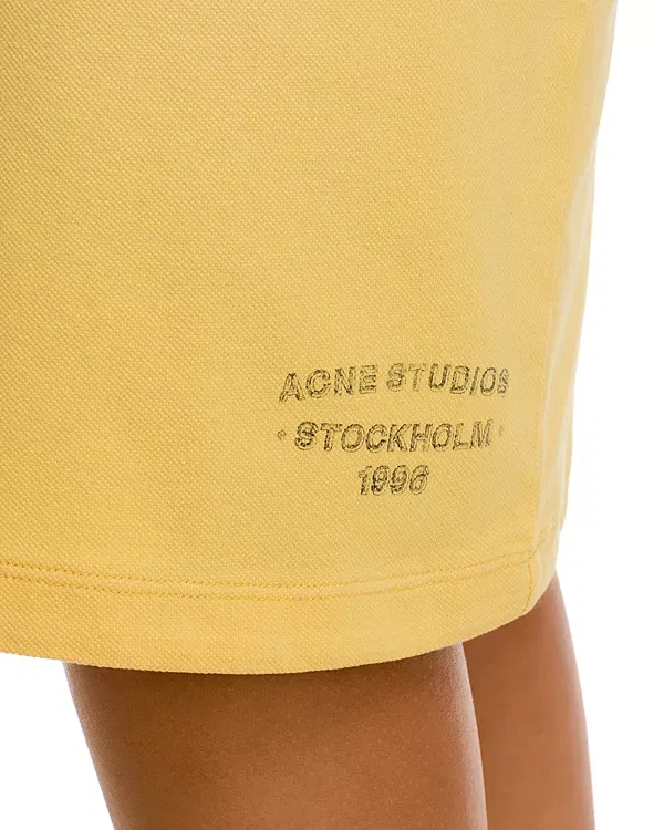 Женская юбка-карандаш из хлопкового пике Acne Studios, Warm Yellow — фото 4