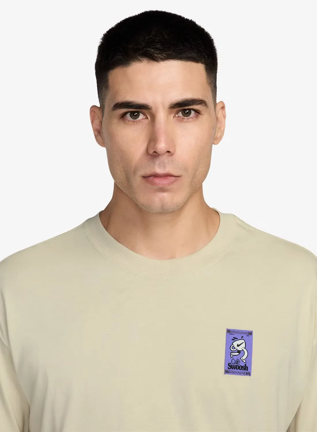 Футболка с принтом Nsw lifestyle café swoosh van Nike, светло-хаки — фото 3