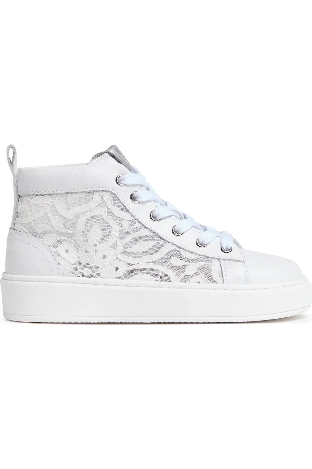 Кроссовки детские с цветочной сеткой Floral Mesh High Top NeroGiardini, белый — фото 2