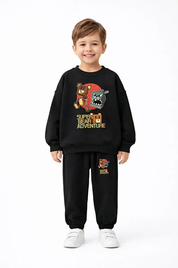 Детский спортивный костюм с принтом Super Bear Adventure Fasardi, Black
