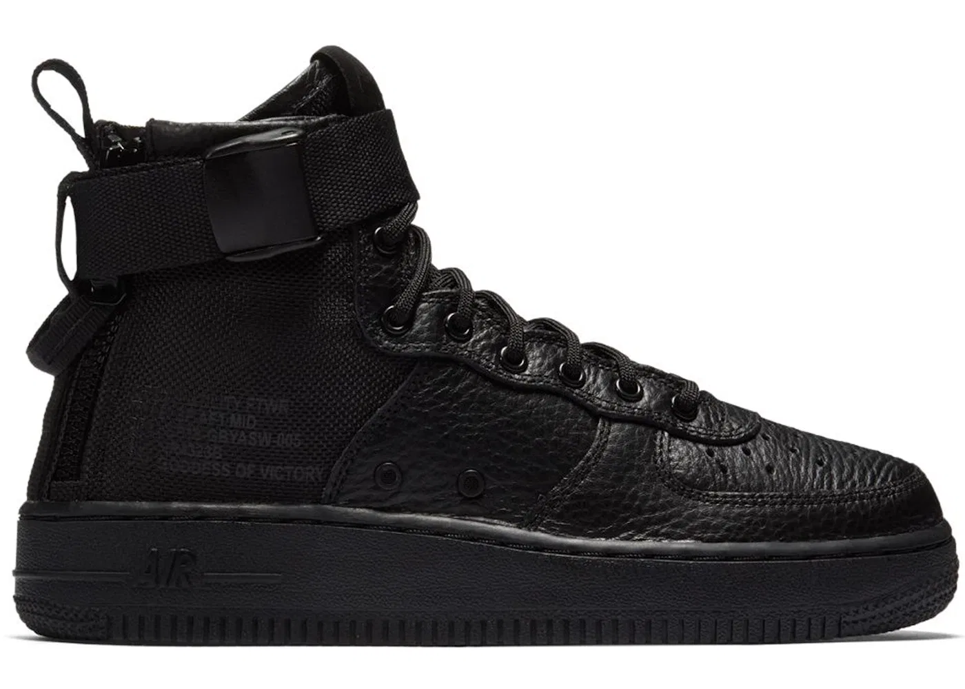 Детские ботинки с высоким верхом Nike SF Air Force 1 Mid, Black/Black-Black