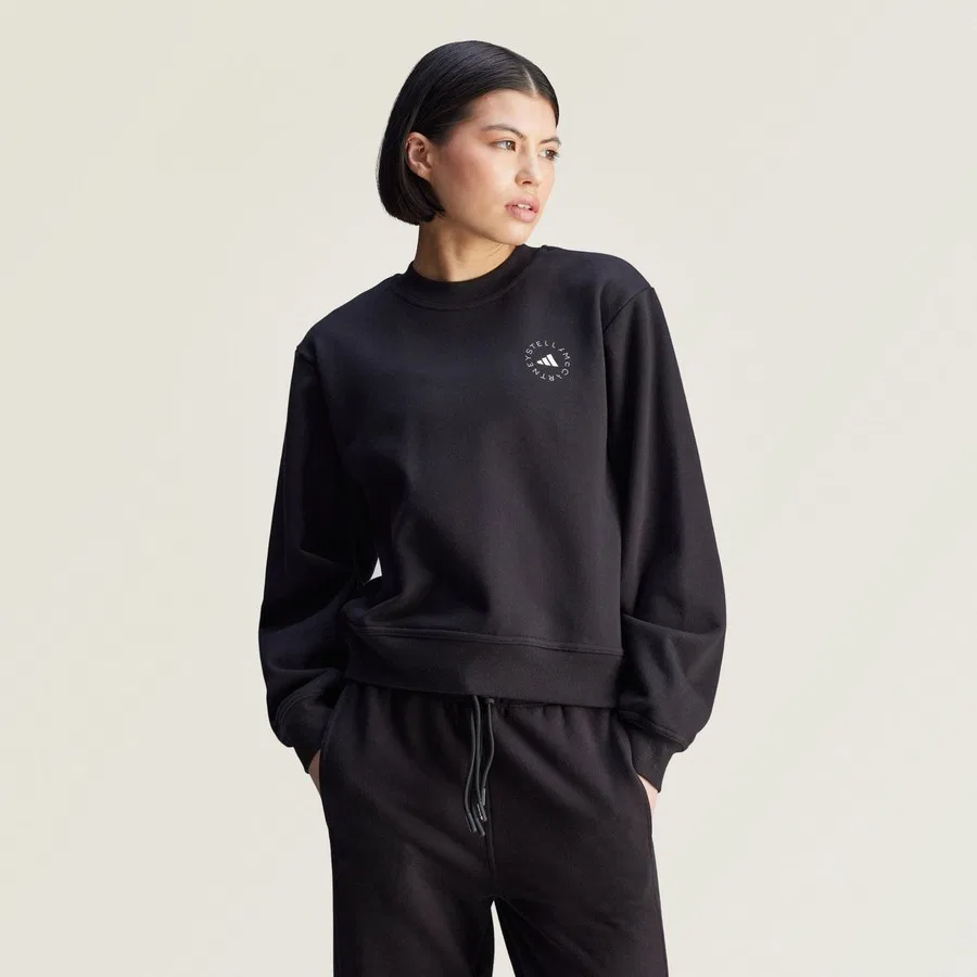 Женский свитшот Regular с длинным рукавом adidas by Stella McCartney, Черный