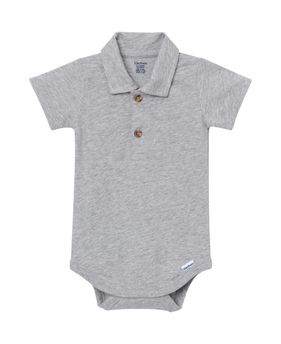 Поло-боди для младенца, с коротким рукавом Gerber, Gray