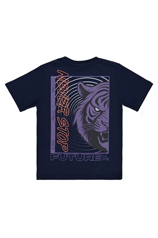 Детская футболка для мальчиков с принтом Future Aslan Civil Boys, Navy Blue — фото 2