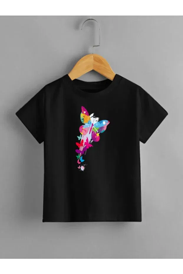 Детская футболка для мальчиков с принтом Butterfly Printed Cotton Pelna, Klbksyh