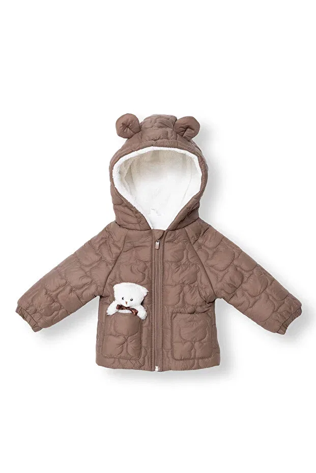 Детское пальто для девочек на молнии с длинным рукавом Midimod, Brown