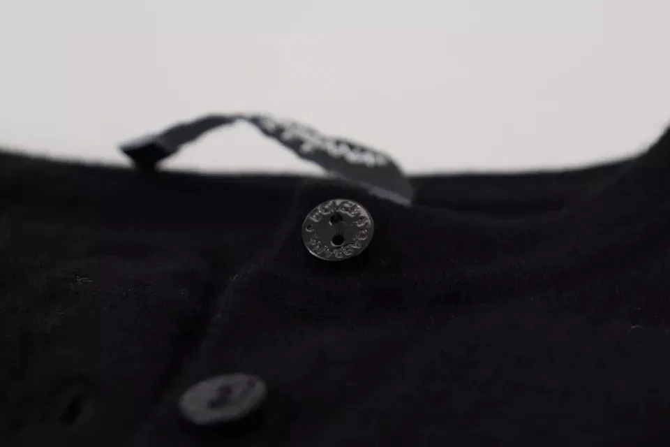 Женский кардиган на пуговицах из шерсти Cardigan Dolce & Gabbana, Black — фото 2